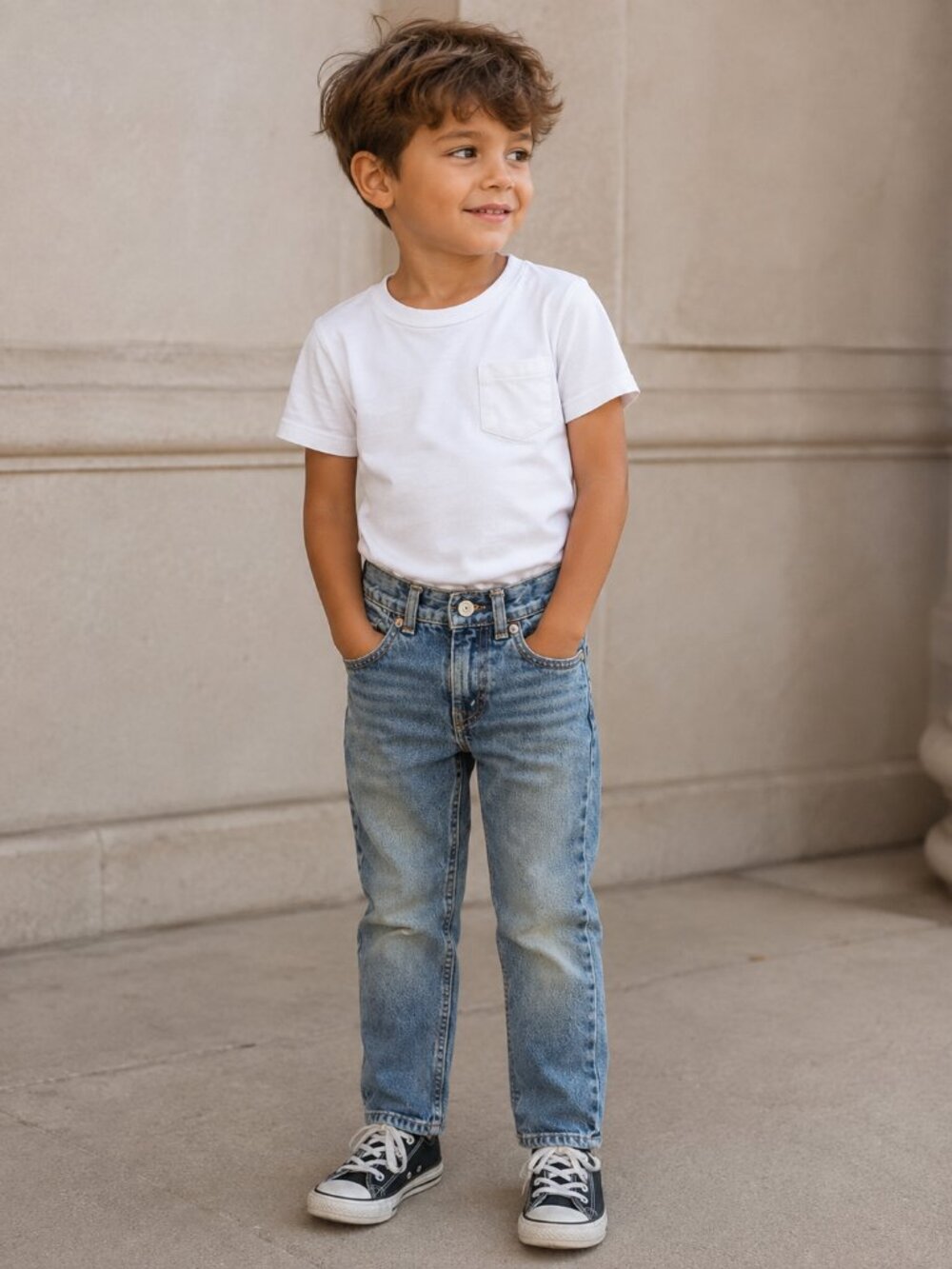 Levi's 514 Slim Straight Distressed Denim Jeans Boys Girls Kids 5